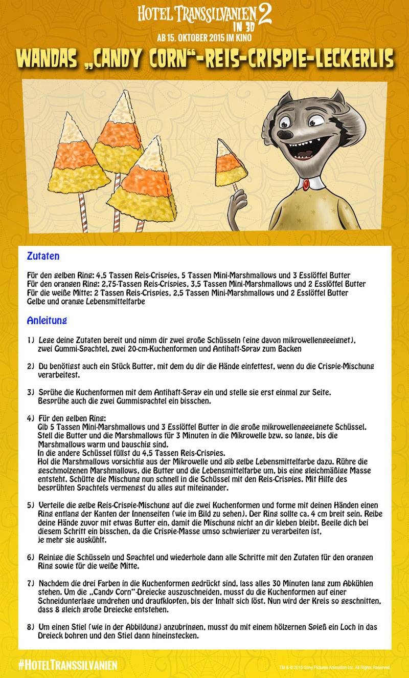 Rezept zum Kinofilm "Hotel Transsilvanien 2": Candy Corn